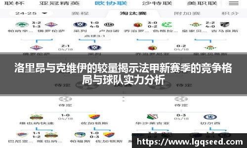 洛里昂与克维伊的较量揭示法甲新赛季的竞争格局与球队实力分析