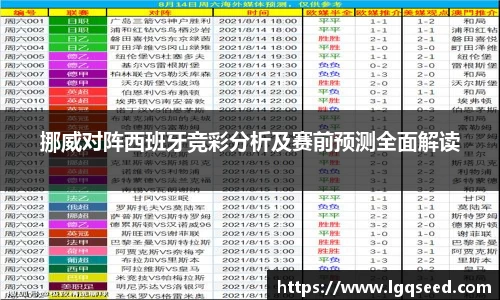 挪威对阵西班牙竞彩分析及赛前预测全面解读